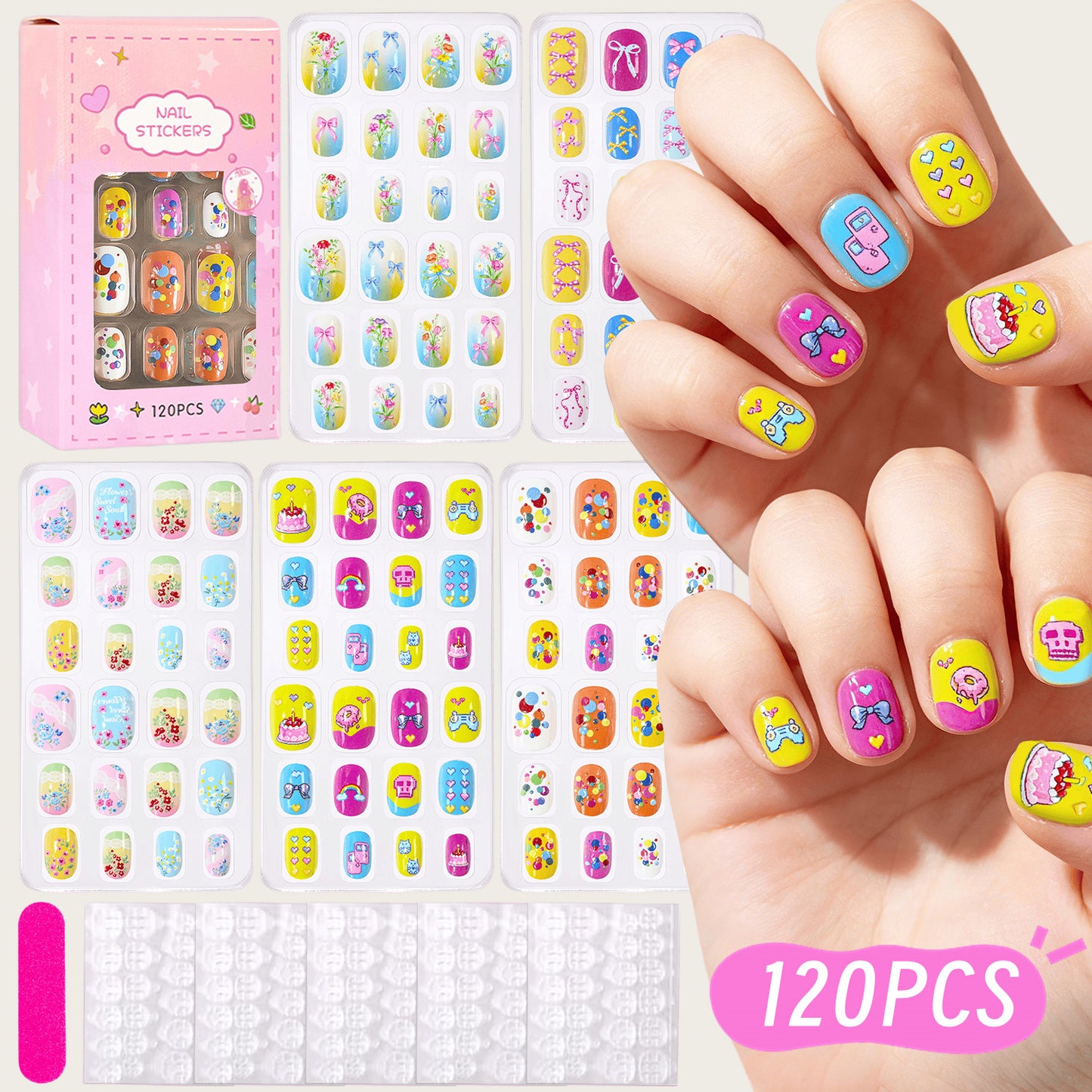 Kreatives Cartoon Nagelkunst Aufkleber Set Brehn