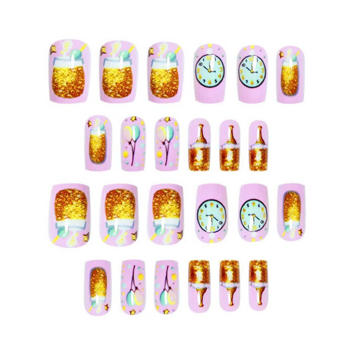 Festliche Feier Druck-On Nagelkunst Brehn