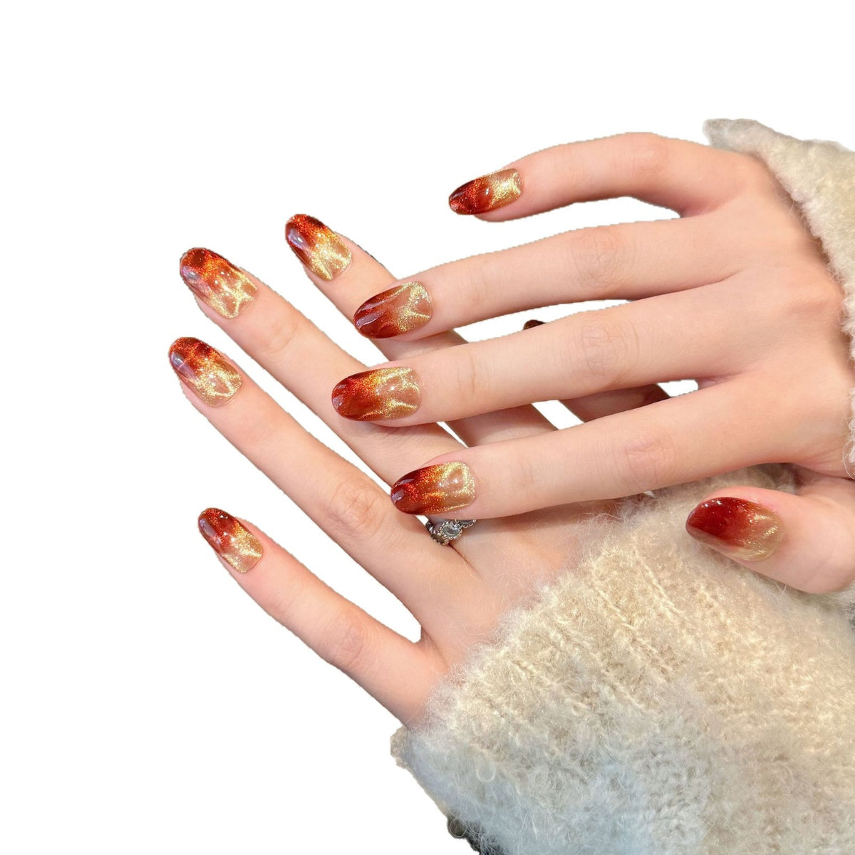Künstlerisches Glitzerndes Press-On-Nagelset