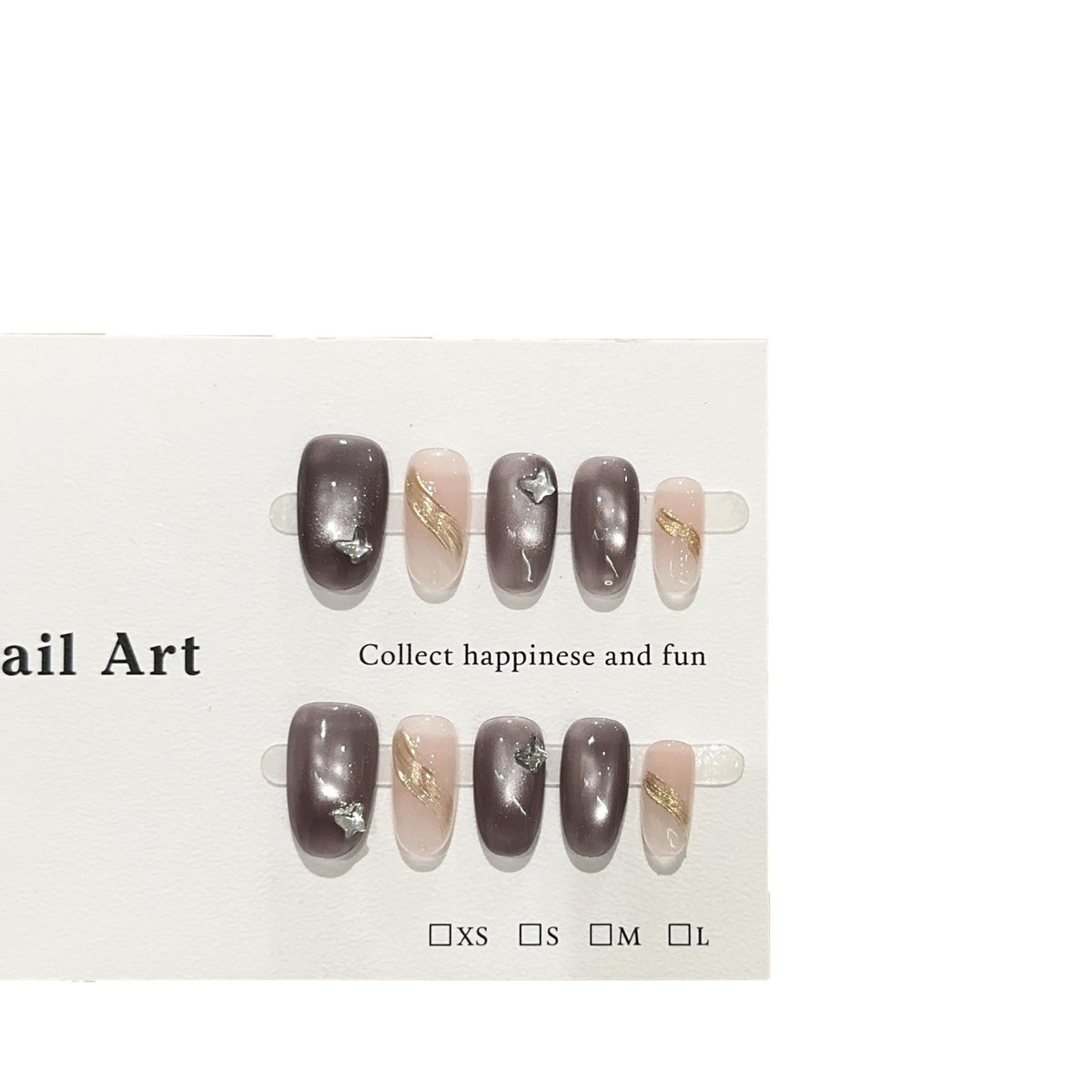 Elegantes Press-On Nagelset mit glitzernden Details