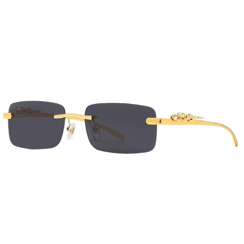 Damen modische Sonnenbrille mit elegantem Metallrahmen und verzierten Bügeln Brehn