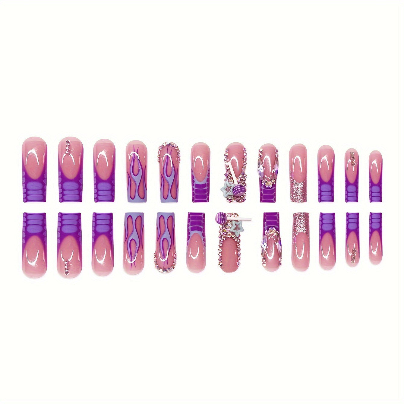 Künstlerische Lange Nail Art Extensions Brehn