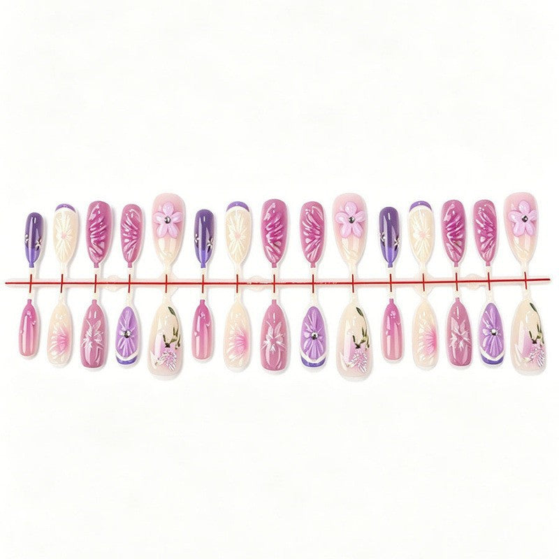 Künstlerisches Floral Press-On Nails Set