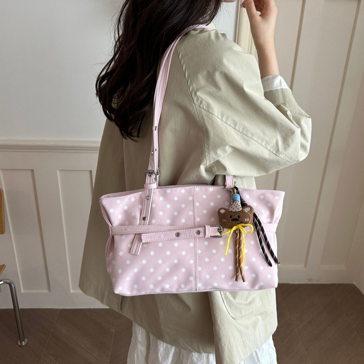 Charmante Polka Dot Handtasche