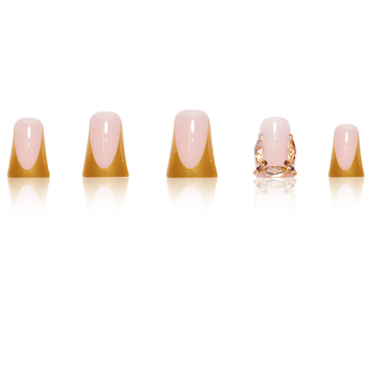 Luxus Acryl Nagelverstärkungen mit goldenen Akzenten Brehn
