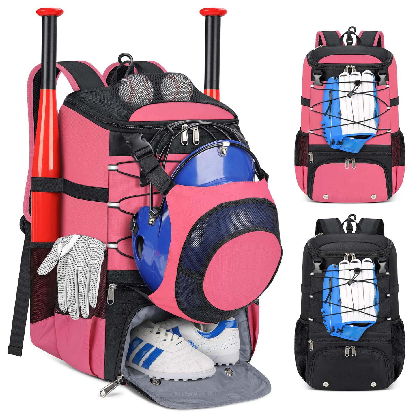 Unisex Sportlicher Baseball-Rucksack mit speziellen Fächern für Equipment Brehn