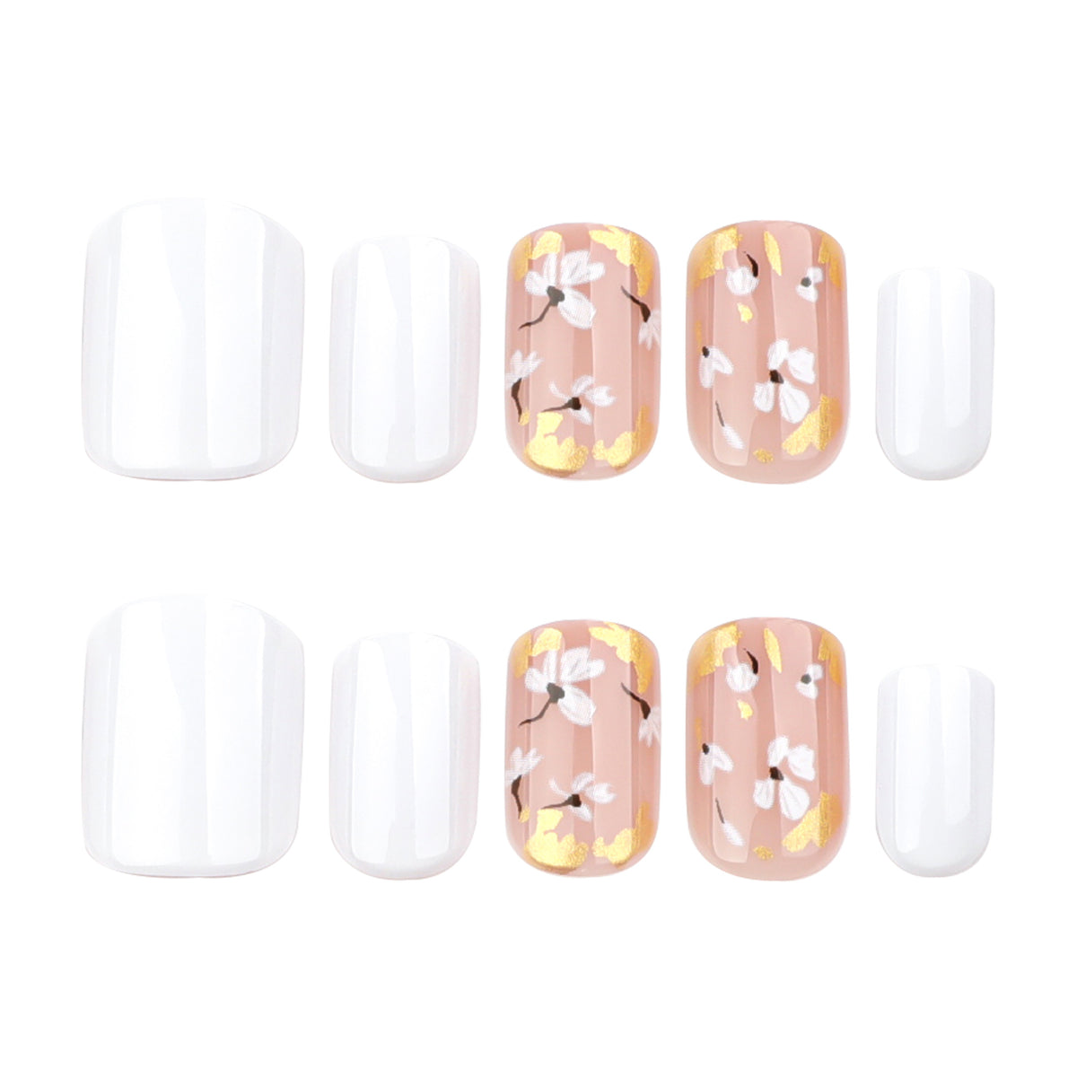 Künstliche Nagelkunst mit zarten Blüten und Glitzerakzenten Brehn
