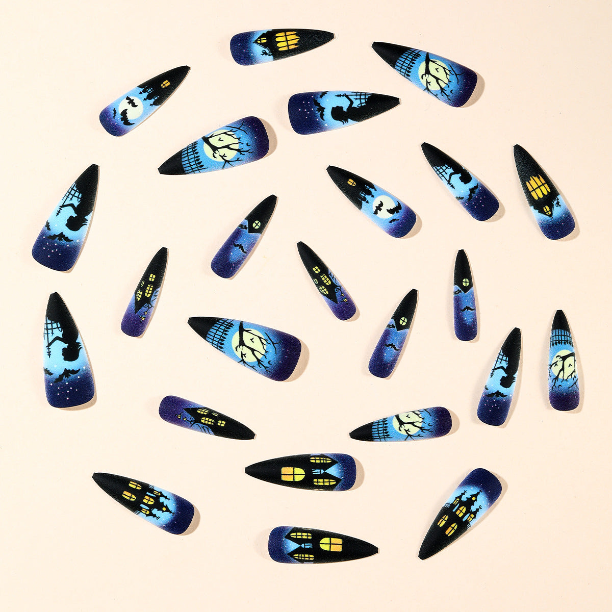 Gothic-inspirierten Halloween-Themen Stiletto Nagelkunst Brehn