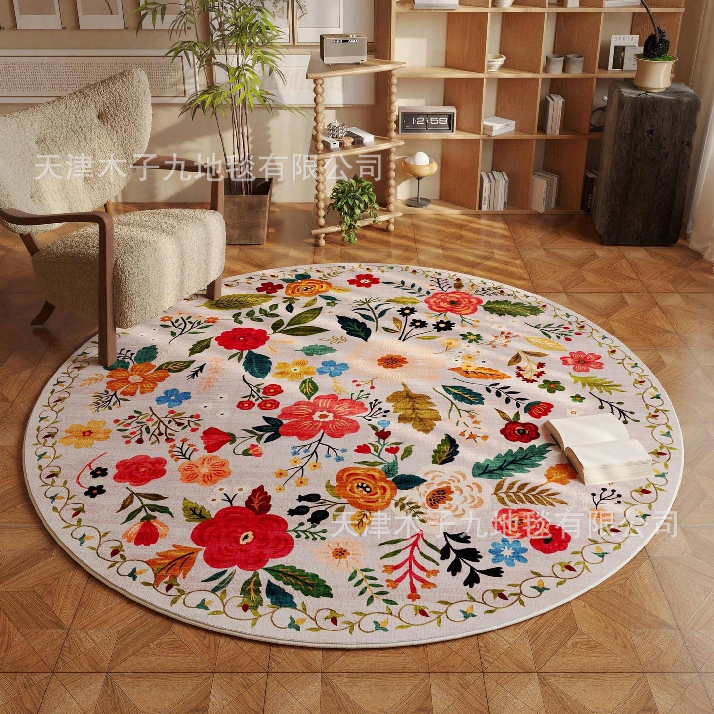 Runder Floraler Teppich