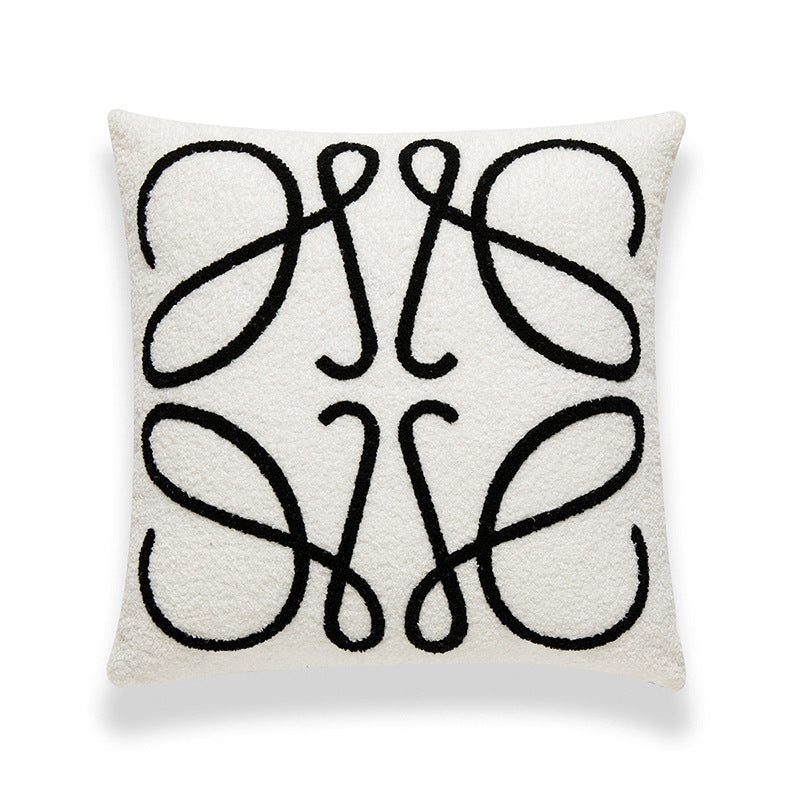 Quadratischer Zierkissenbezug mit horizontaler Plüsch-Rippstruktur und weichem Teddyfleece Brehn