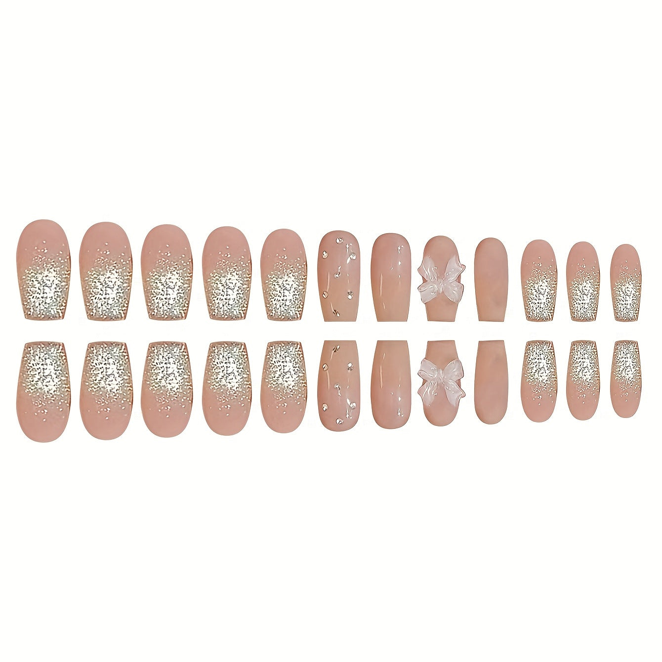 Chic dekorative 3D Press-On Nagelset Brehn