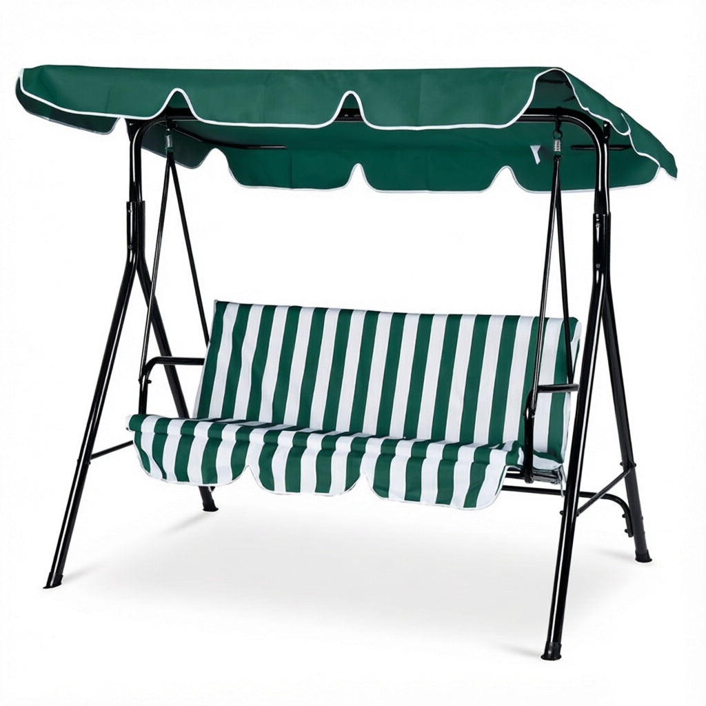 Geräumige Outdoor-Schaukelbank mit verstellbarem Sonnendach Brehn