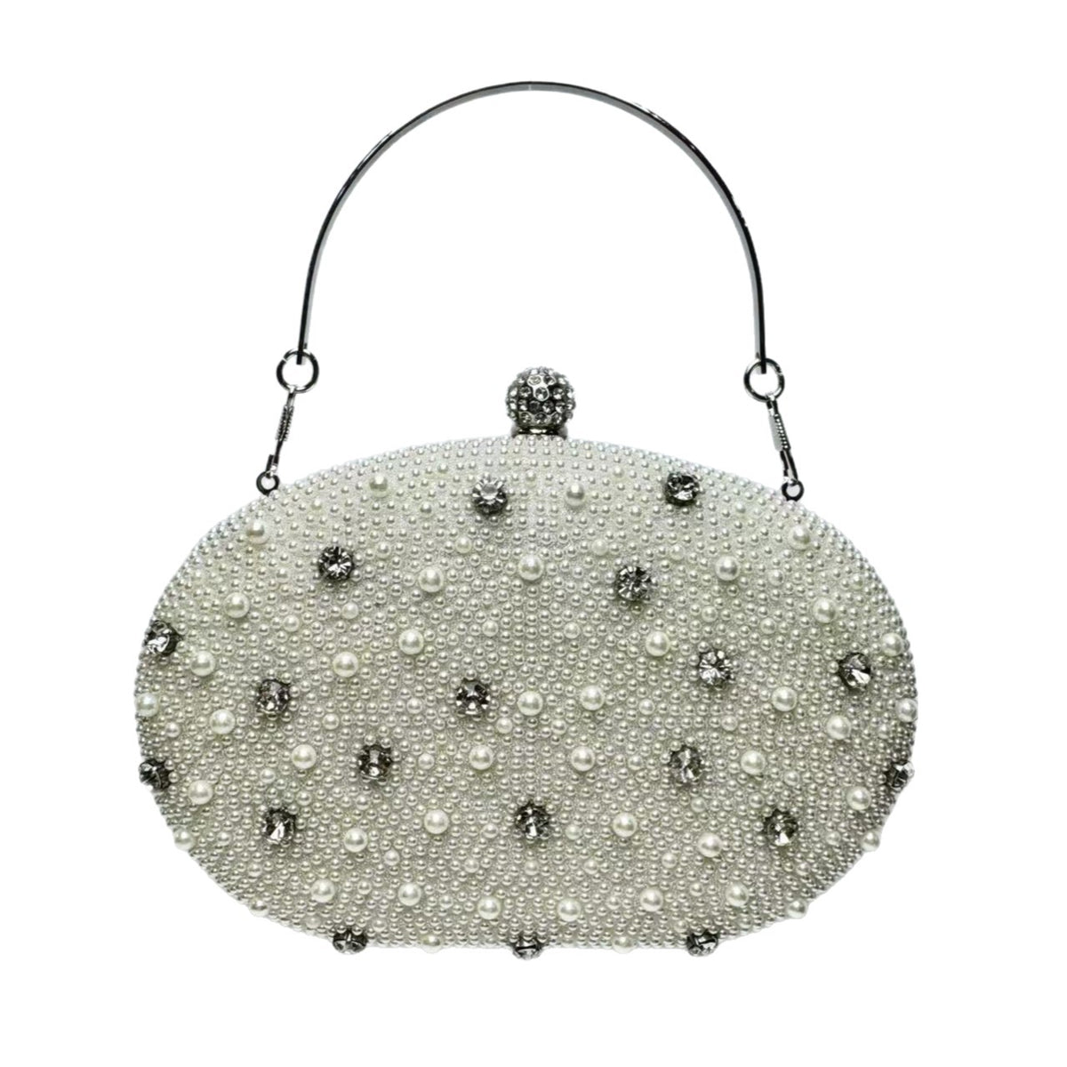 Perlenverzierte Abend-Clutch