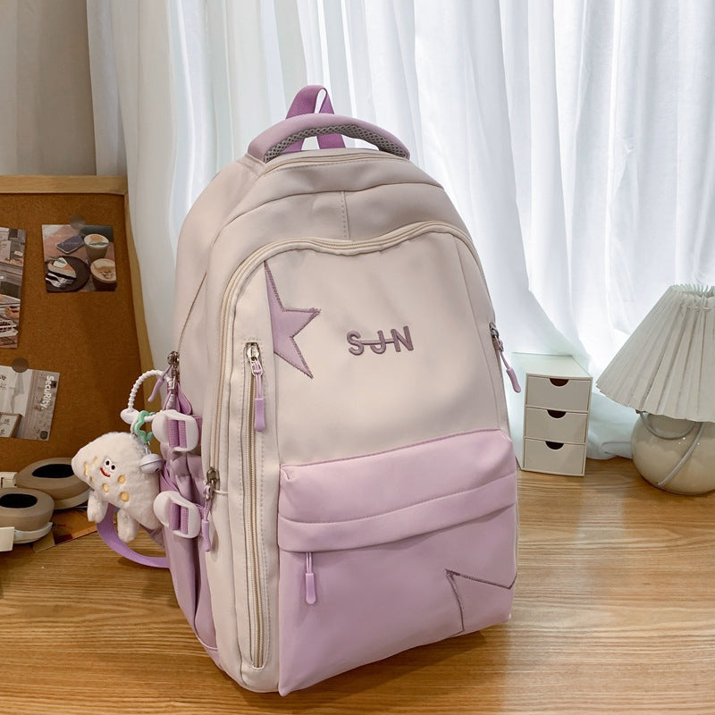 Multifunktionaler leichter Schulrucksack mit Sternenverzierung