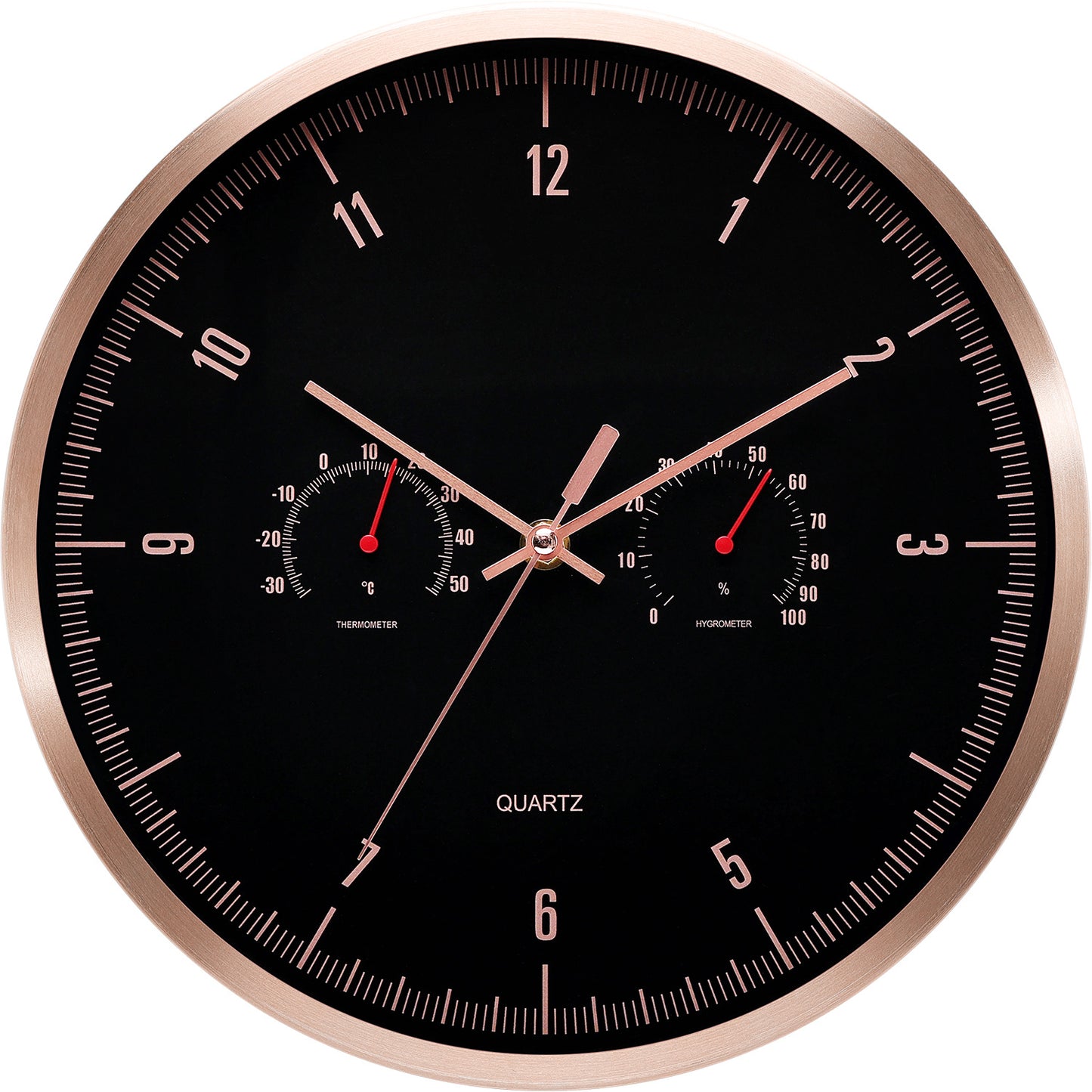 Funk-Wanduhr mit Thermometer und Hygrometer Brehn