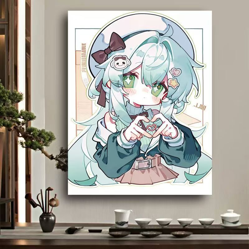 Verspielt Anime-Charakter Leinwand Kunst Brehn