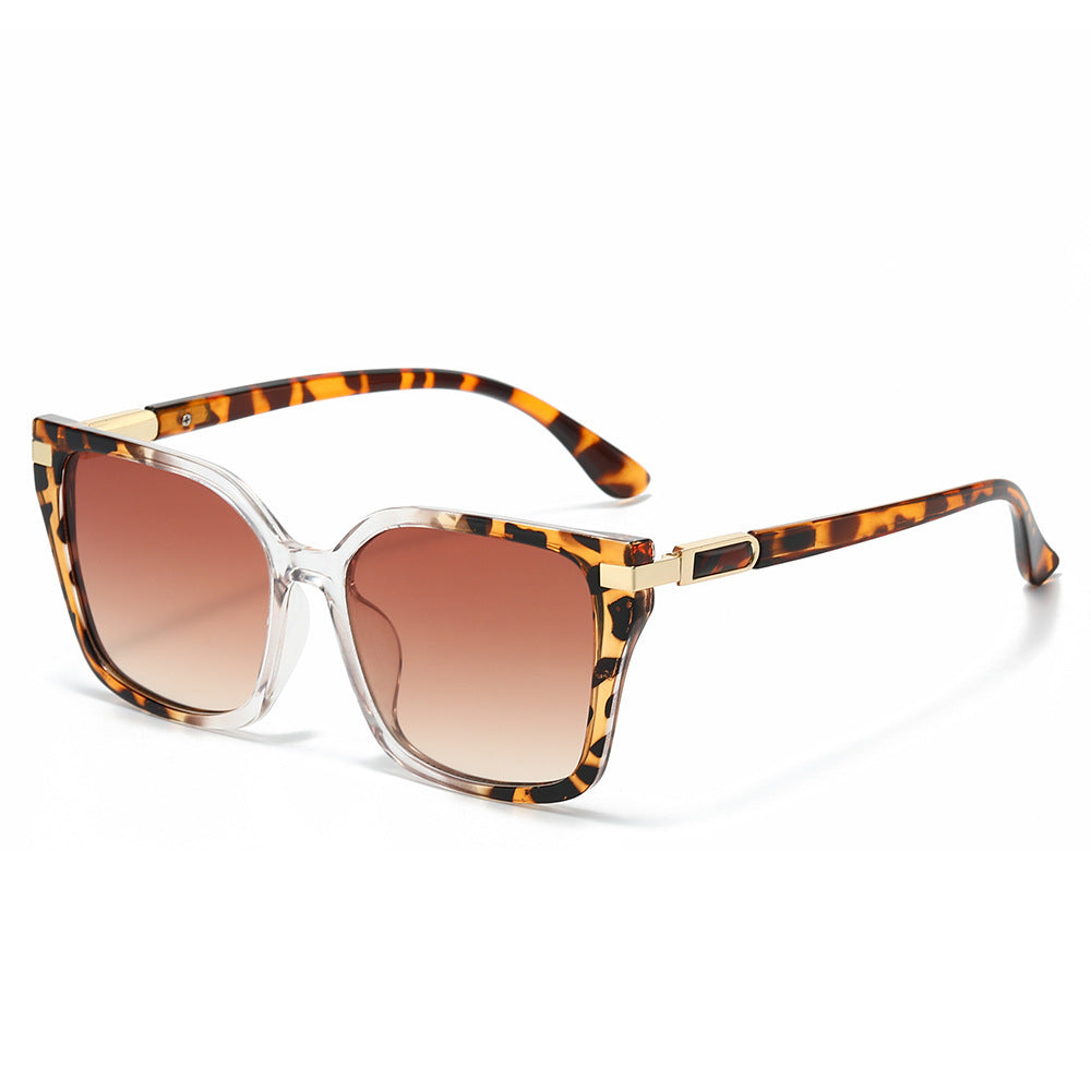 Oversized Quadratische Rahmen Sonnenbrillen mit goldenen Akzenten Brehn