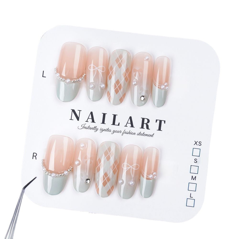 Künstlerisches Press-On Nagelset Brehn