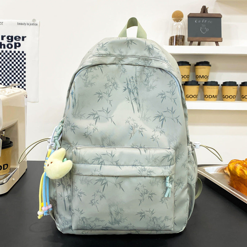 Leichter Schulrucksack mit Bambusmuster
