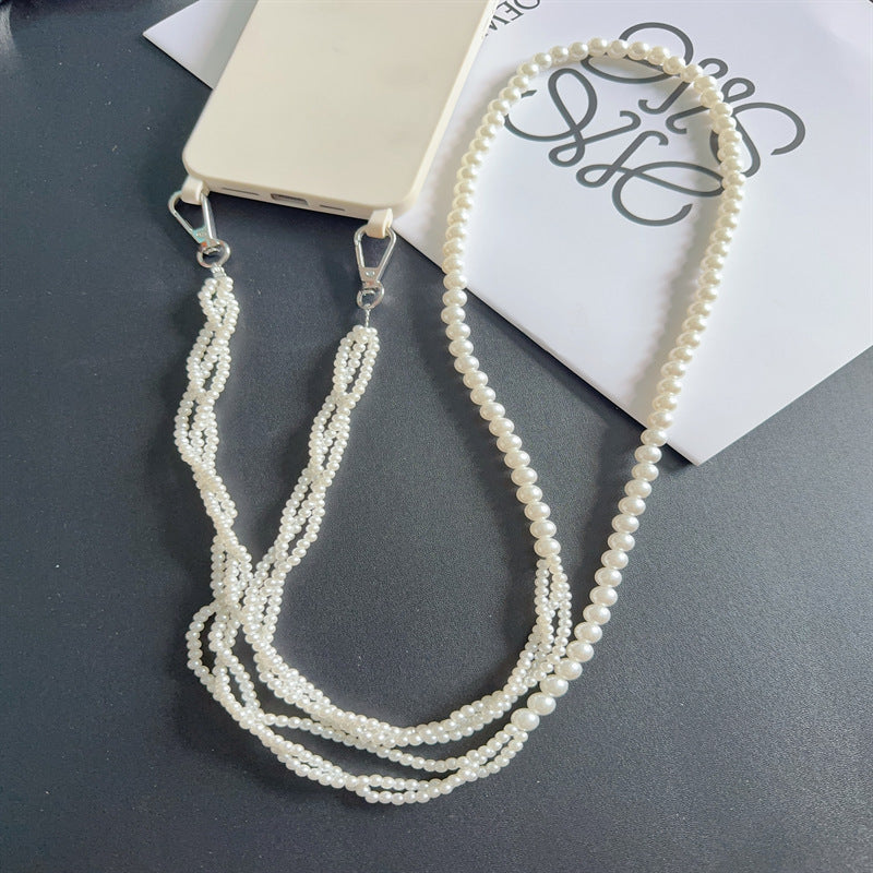 Elegante schichtweise Perlen Brillen Kette Brehn