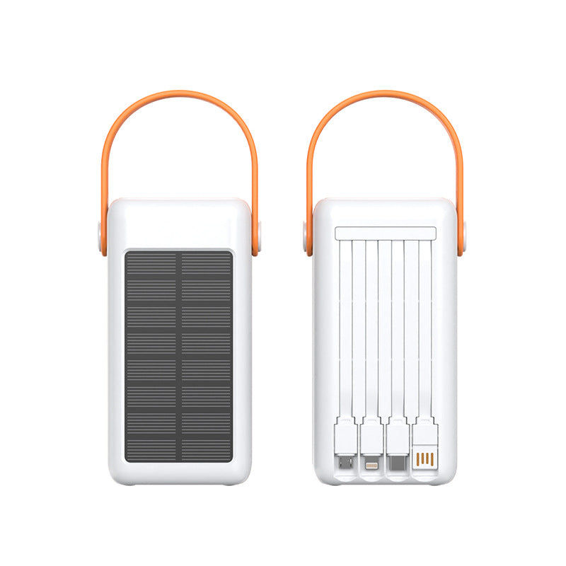 Tragbare Solar-Powerbank mit Integriertem Kabelmanagement und Led-Anzeige Brehn