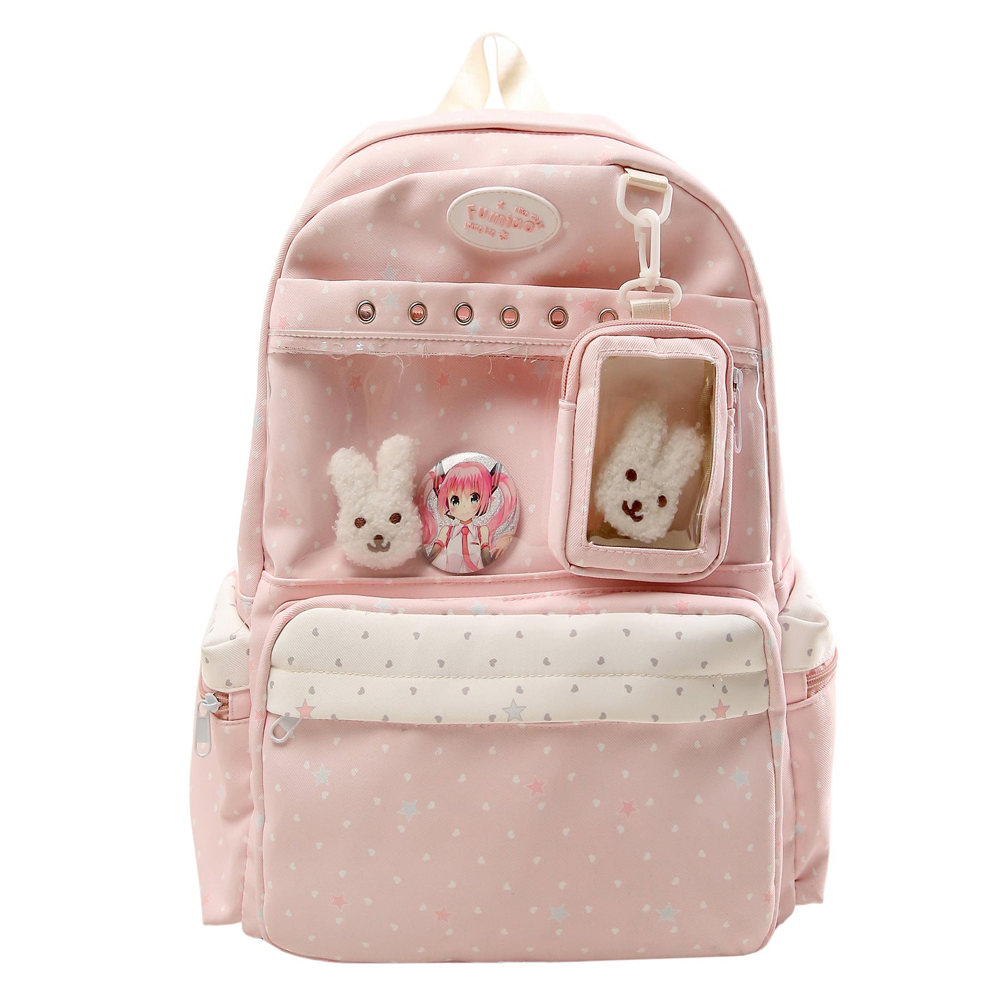 Transparent Pocketed Character Rucksack Brehn