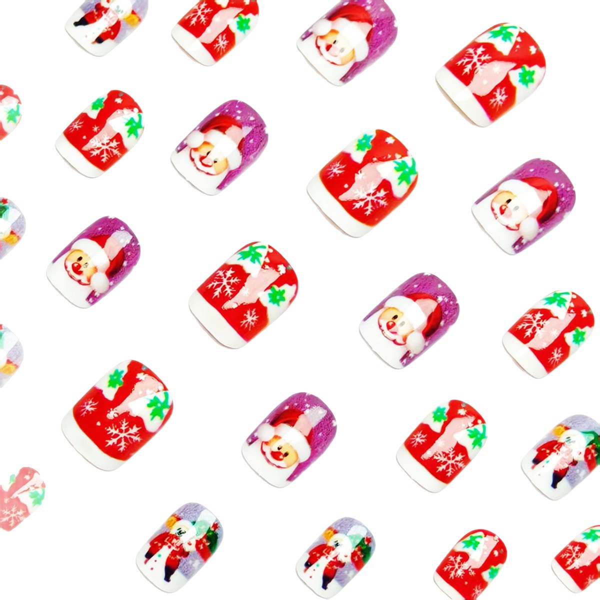 Kunstnägel mit Festlichem Weihnachtsmann-Design Brehn