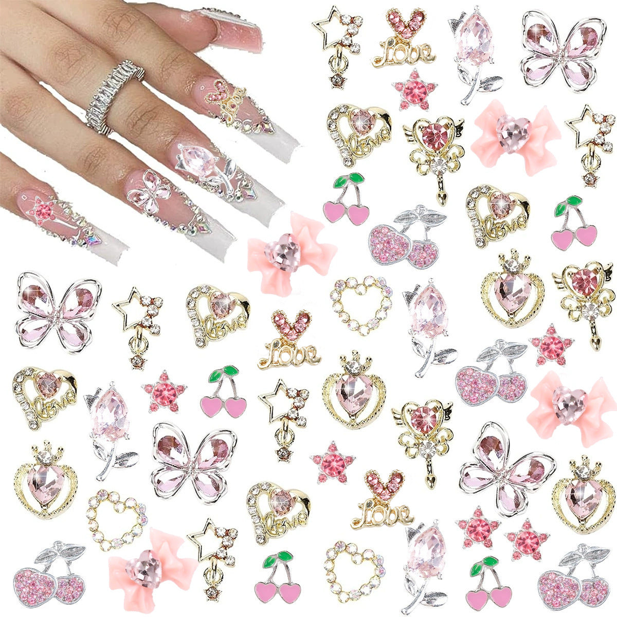 Dekorative Harz Nagelkunst Charms Set