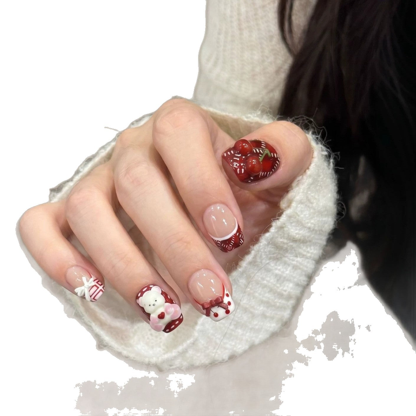 Verspielt Dessert-Themen Press-On Nagelkunst Set Brehn
