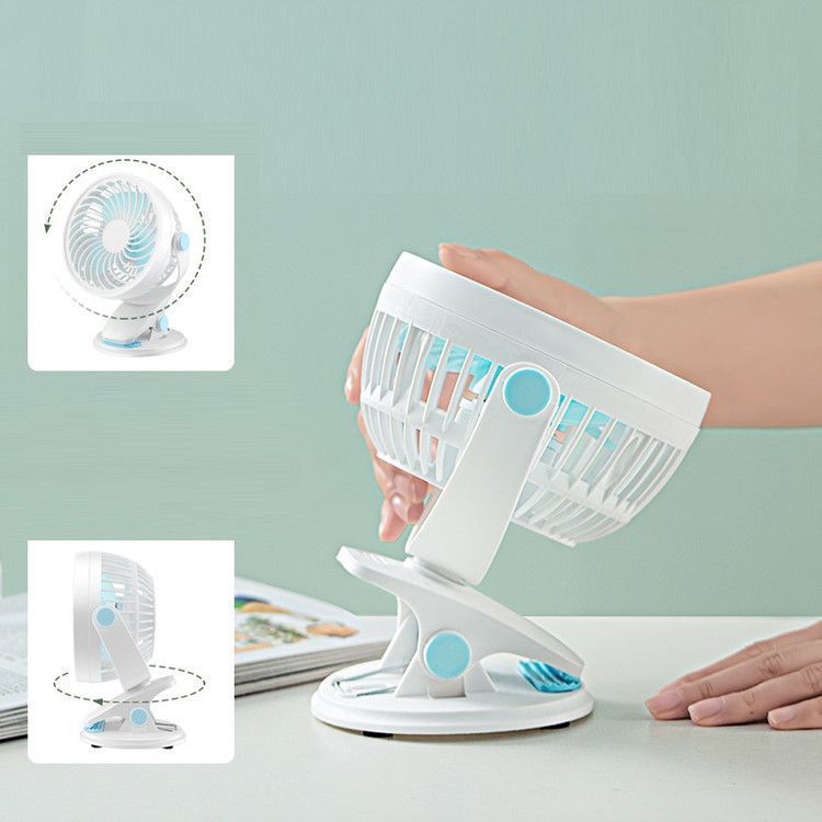 Unisex nan tragbarer Tischventilator mit Akku und Clipbefestigung neigbarer Ventilatorkopf Brehn