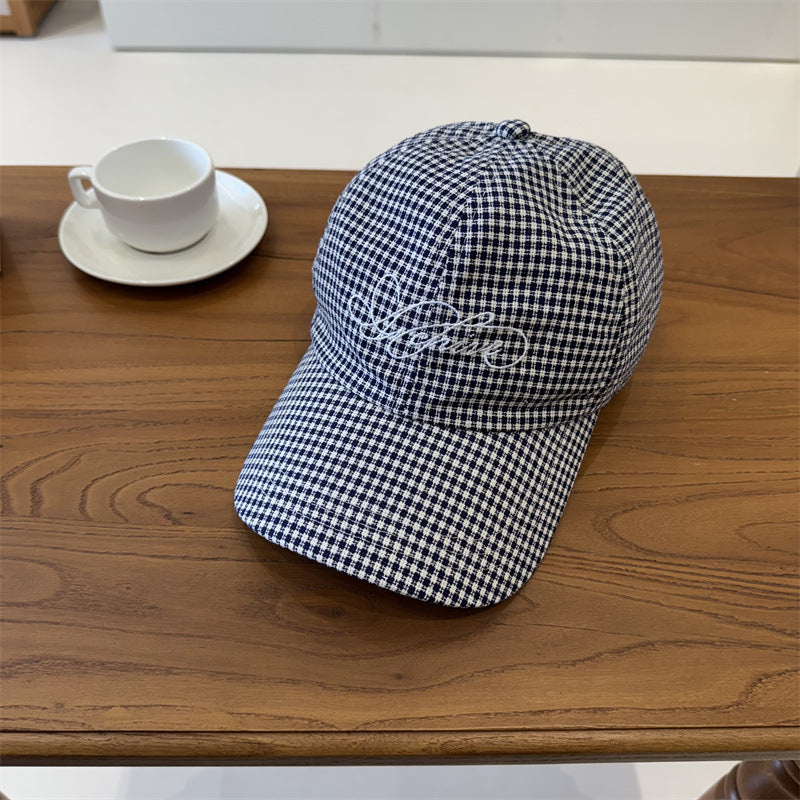 Frauen Gingham Kariert Baseballmütze Brehn