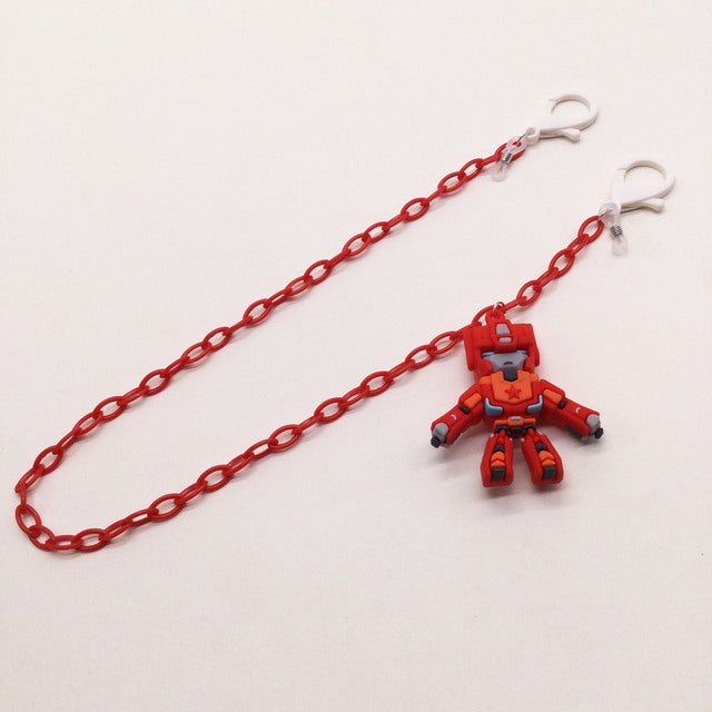 Verspielte Brillenhalterkette mit Robotermotiv Brehn