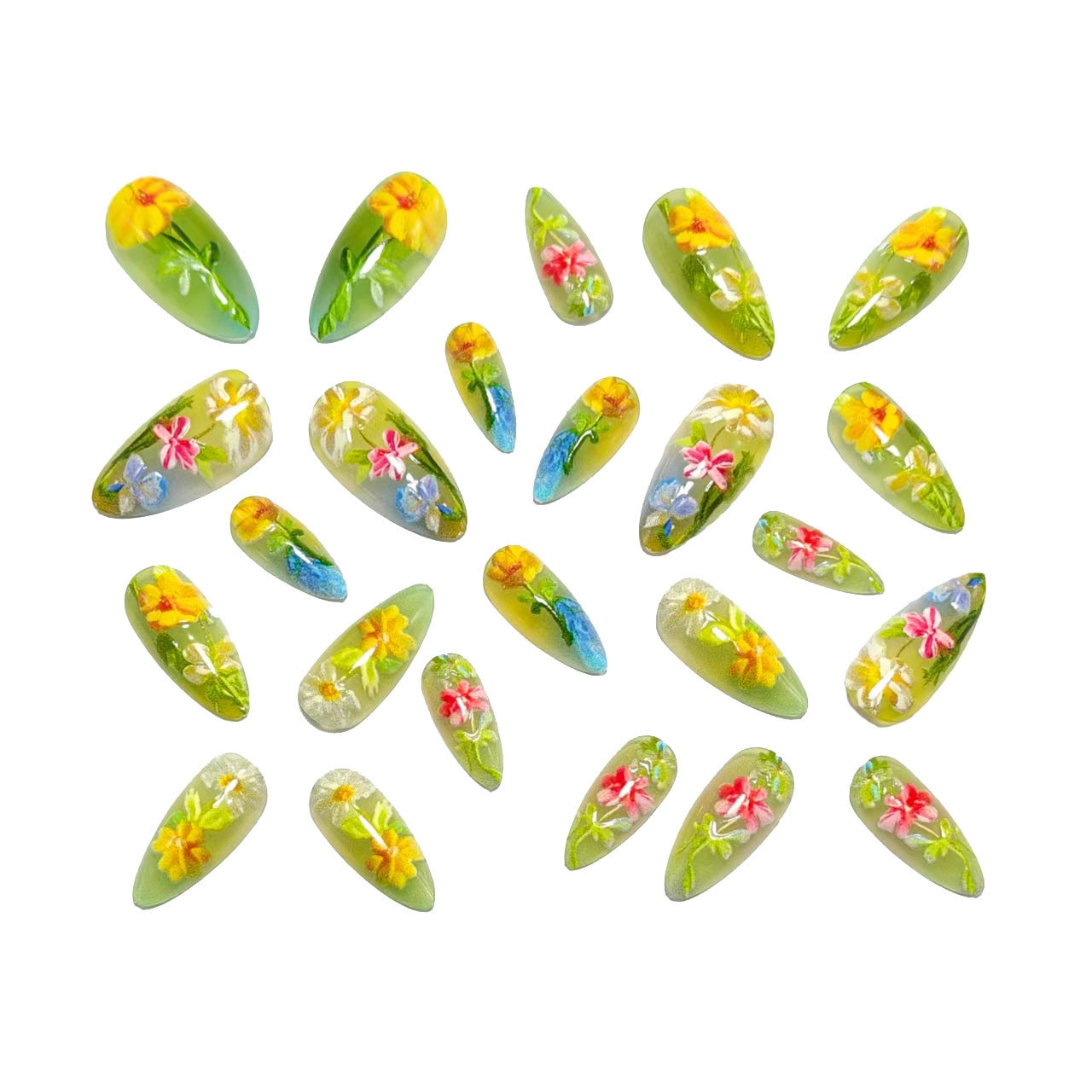 Kunstnagel mit Fröhlichen Floralem Design Brehn