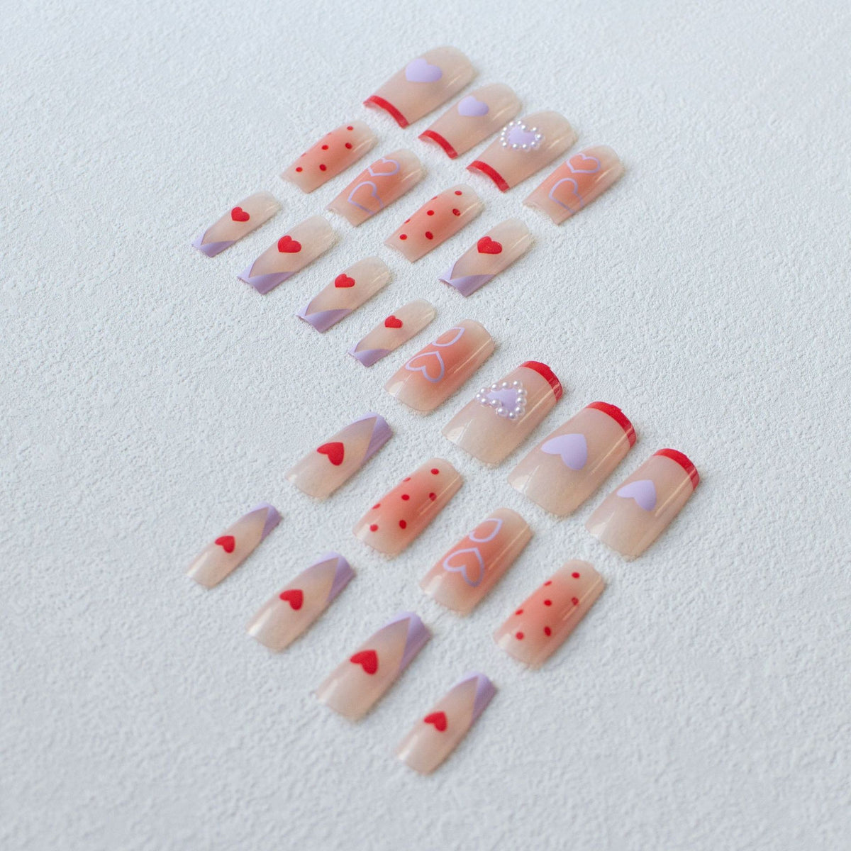 Romantisches Herz-Themen-Nagelkunst-Set