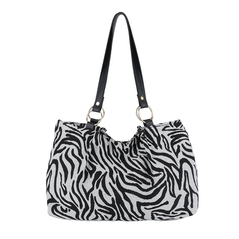 Stylische Zebra-Print-Canvas-Shopper-Tasche Brehn