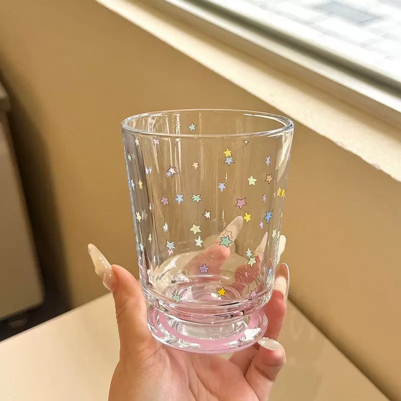 Trinkglas mit Bunten Sternen-Dekor Brehn