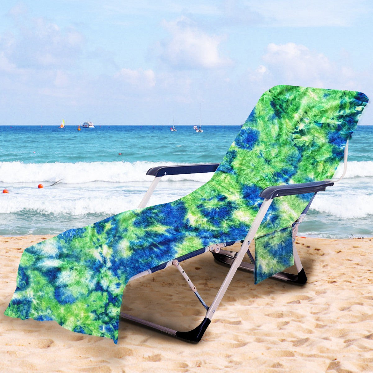 Liegestuhlauflage mit künstlerischem TIE-DYE-Design Brehn