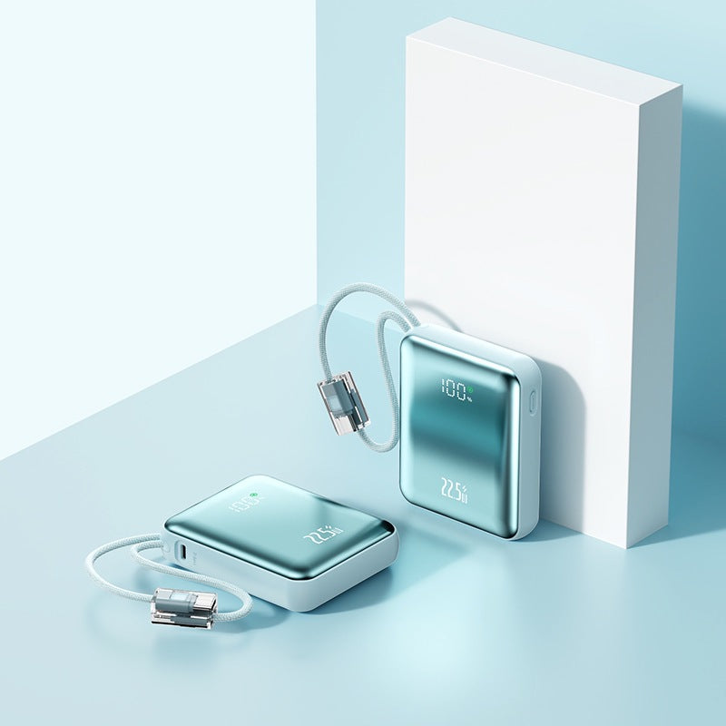 Ultra-Schlanke Powerbank mit Integriertem Ladeanschluss und Digitaler Ladeanzeige Brehn