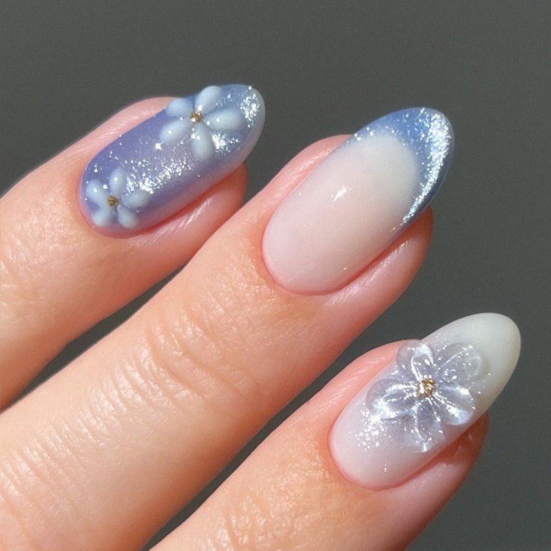 Künstlerische Blumen Design Press-On Nagelspitzen Brehn