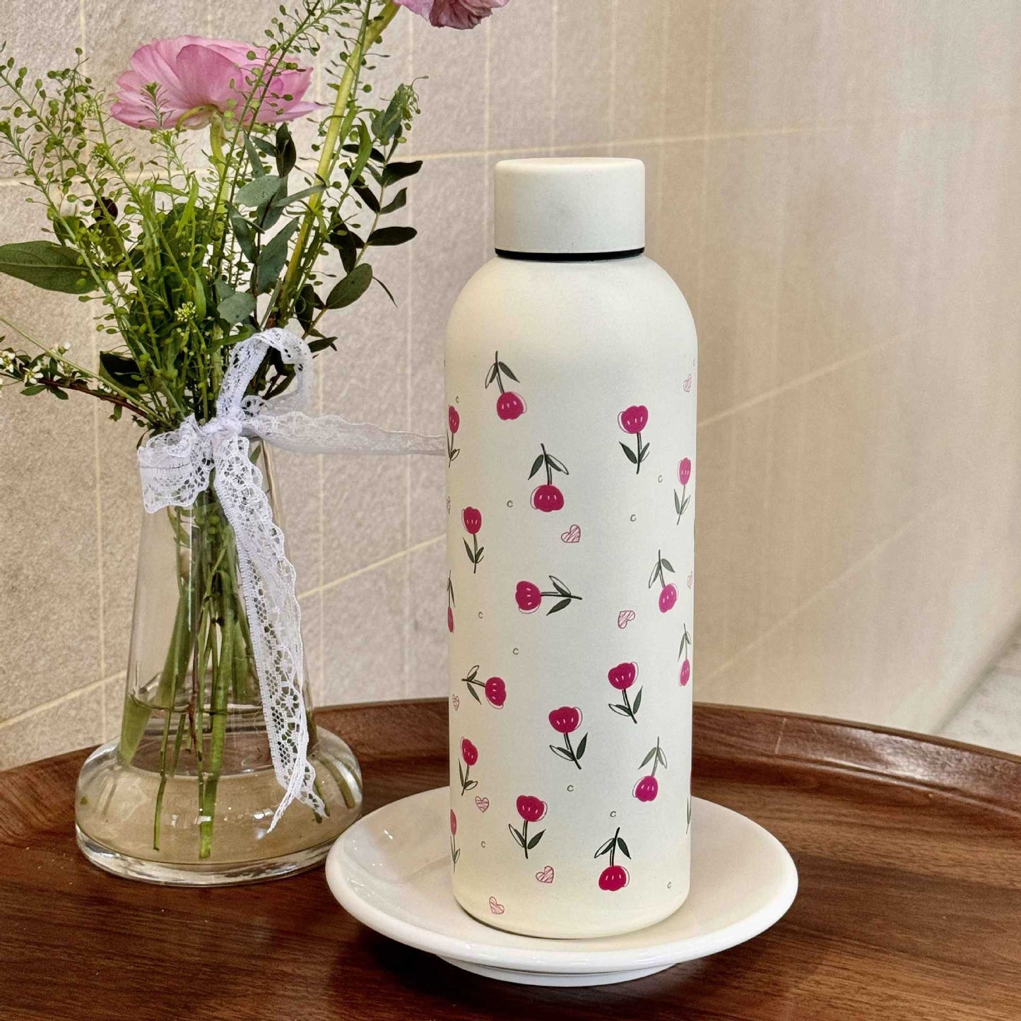 Damen Isoliertrinkflasche mit elegantem Blumendesign Brehn