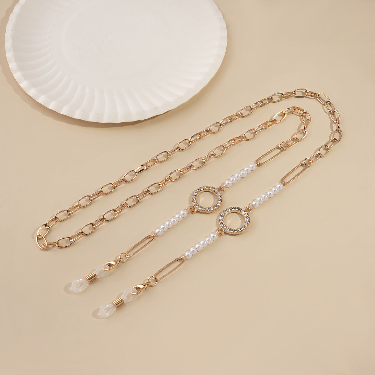 Glamouröse mit Perlen verzierte Brillen Kette Brehn