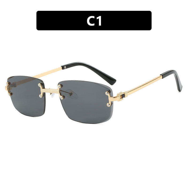 Damen elegante quadratische Sonnenbrille mit transparenten Gläsern und hochwertigem Metallrahmen Brehn