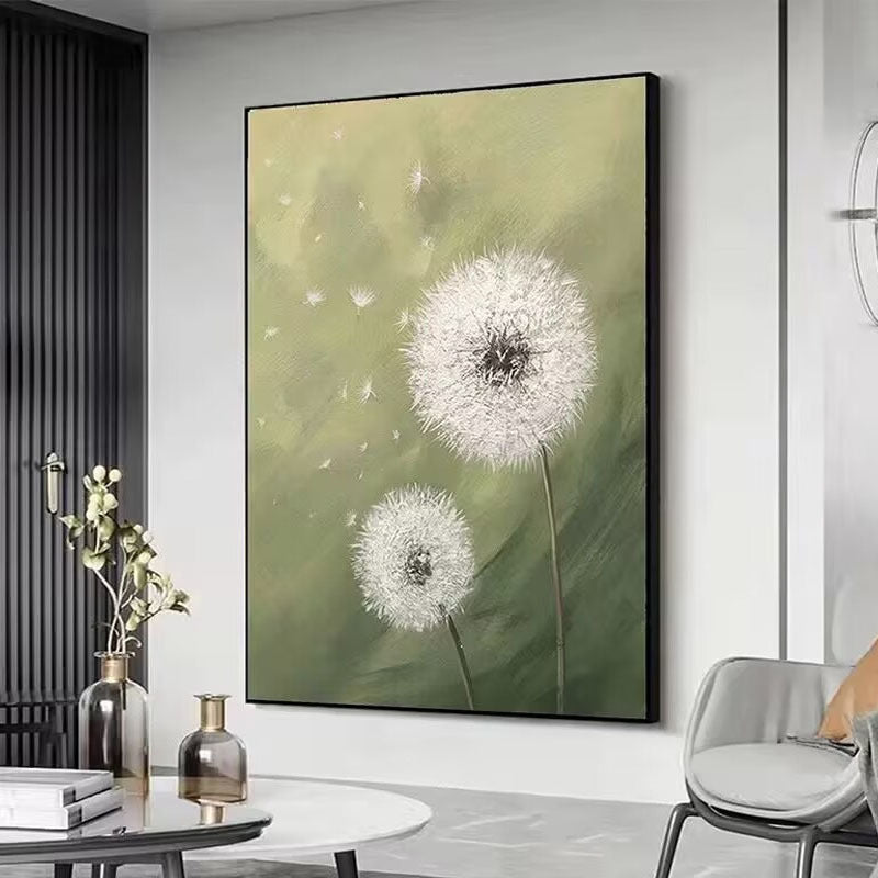Strukturiertes Löwenzahn-Leinwandkunstwerk