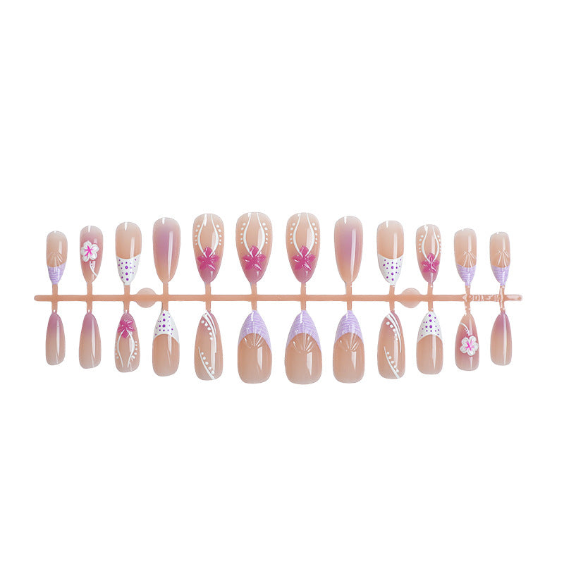 Blumen dekorative Press-On Nagel Set