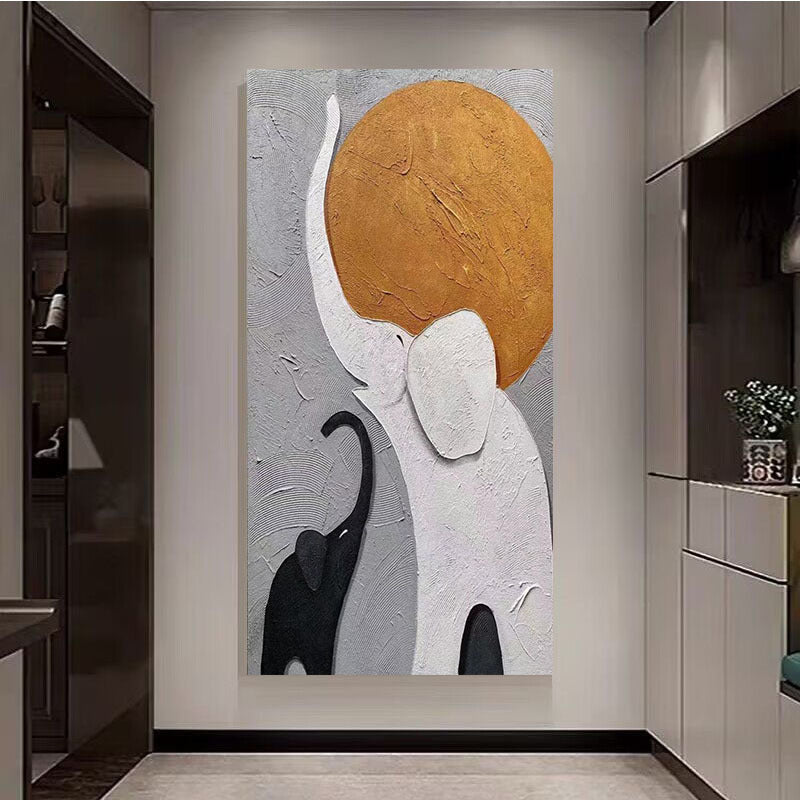 Texturiertes Elefant-Themen-Leinwandkunst