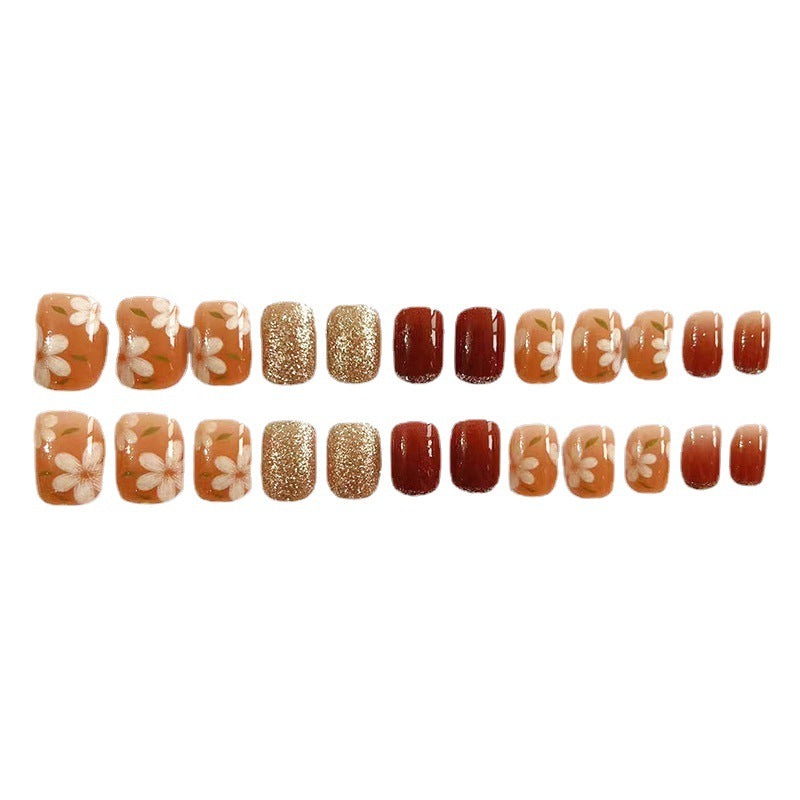 Künstlerisches Floral Press-On Nageldesign 1791804034