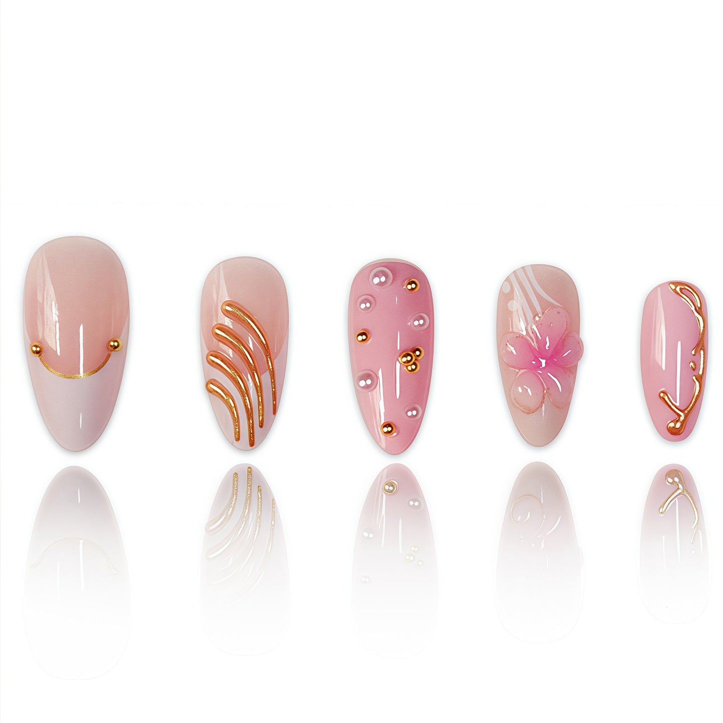 Premium Floral Designer Press-On Nails Brehn