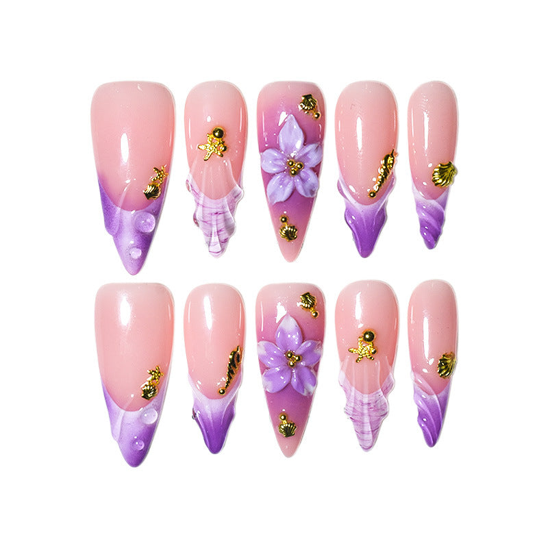 Floral 3D Nagelkunst Verlängerungen Brehn