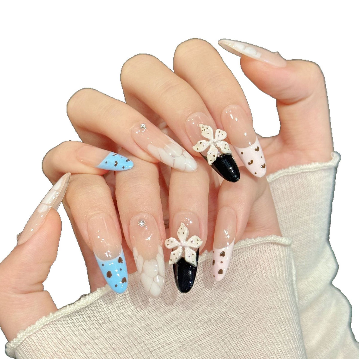 Dekorativer Charm Press-On Nail Art Set