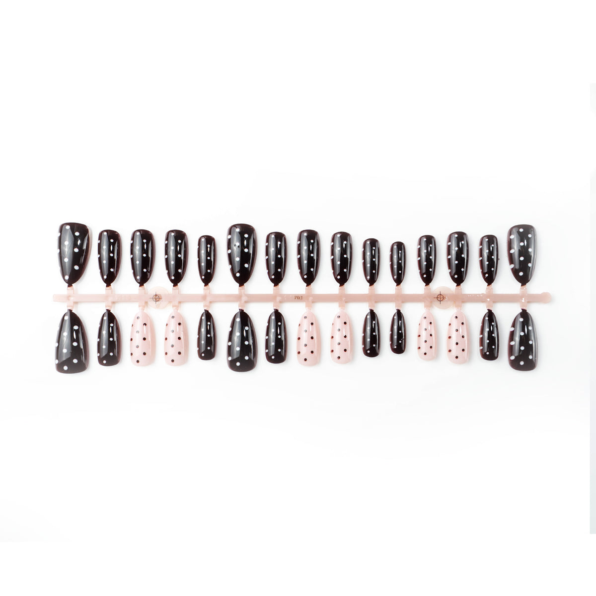 Künstlerisches Press-On Nagelkunst Set mit gepunktetem Design